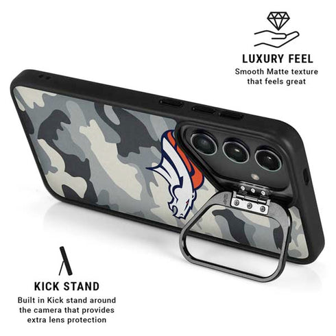 NFL Denver Broncos Camo Galaxy S24 FE Kickstand Case